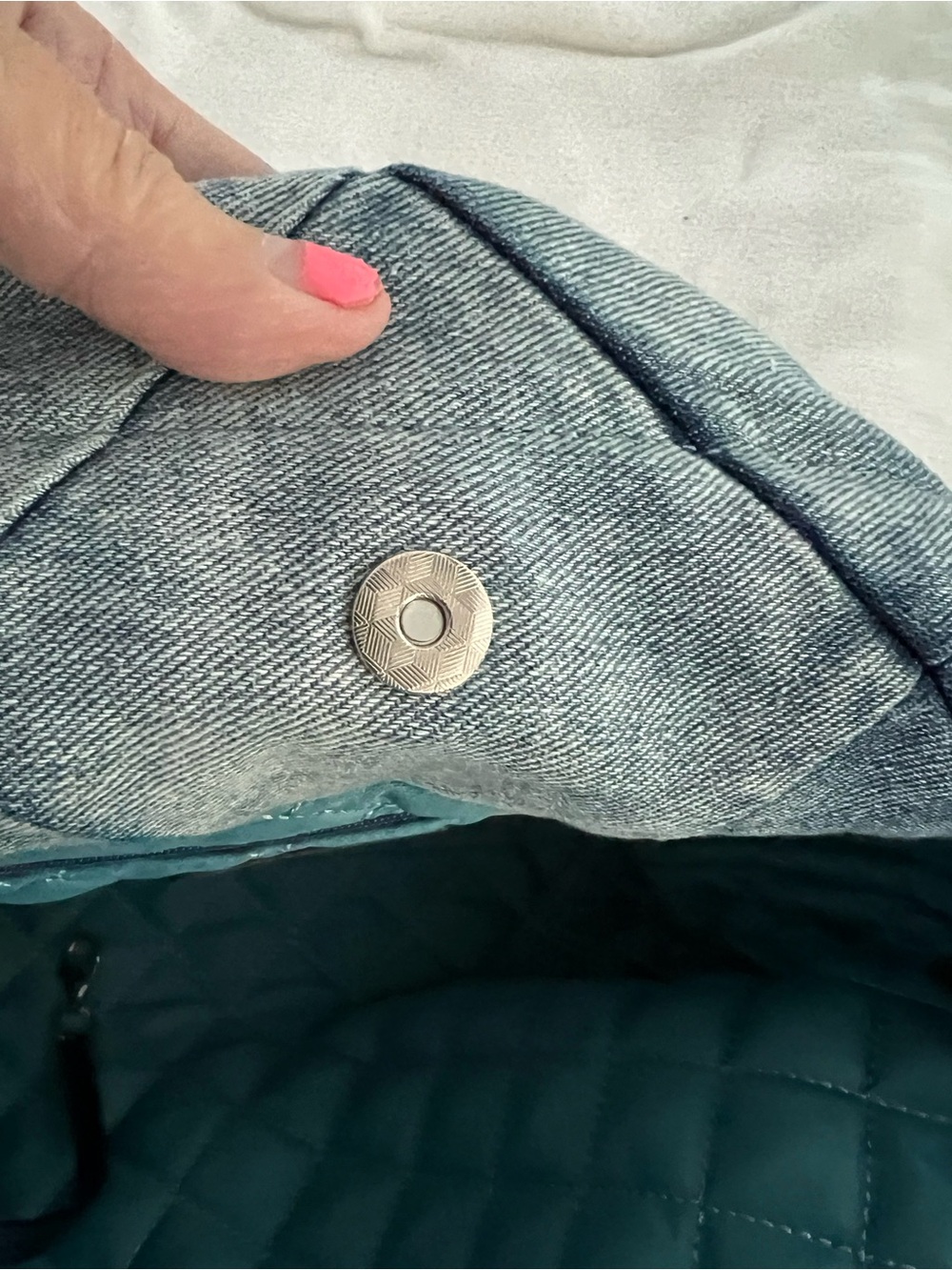 Chanel Denim bag with matching pouch NWOT - Picture 16 of 16